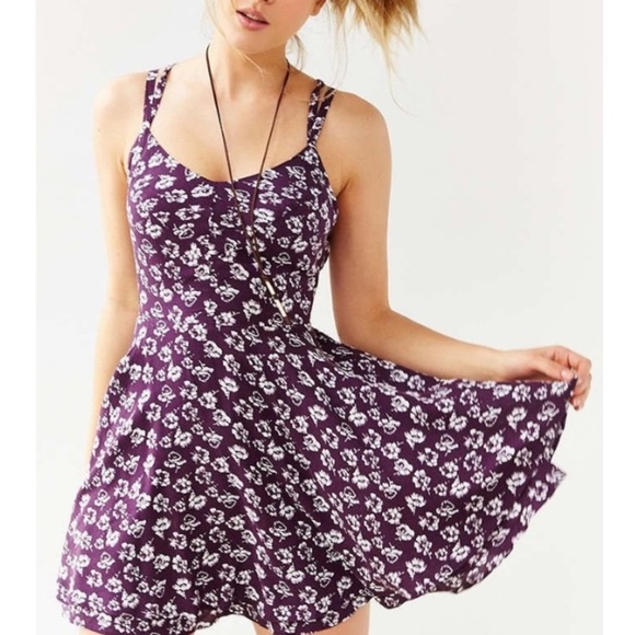 kimchi blue purple dress Kimchi Blue Gauzy Smocked Midi Dress